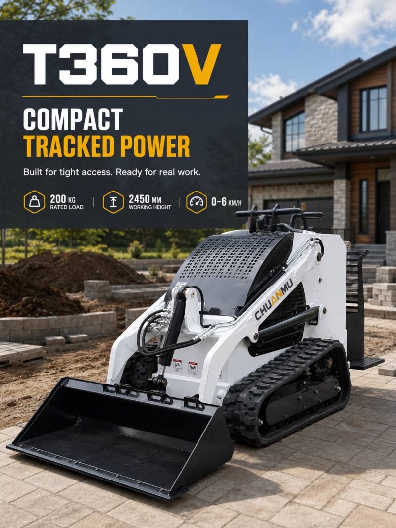 01-主图 2 ton Small tracked skid steer loader, compact skid steer loader T360V