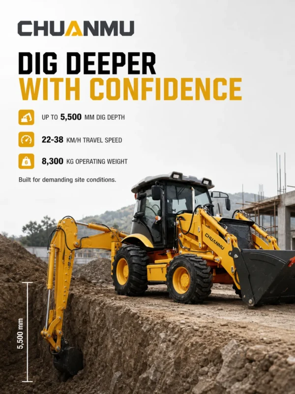 388 Chuanmu brand new backhoe loader