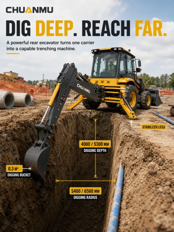 03-chuanmu-4cx-backhoe-loader-backhoe-digging-power 4CXChuanmu brand new backhoe loader