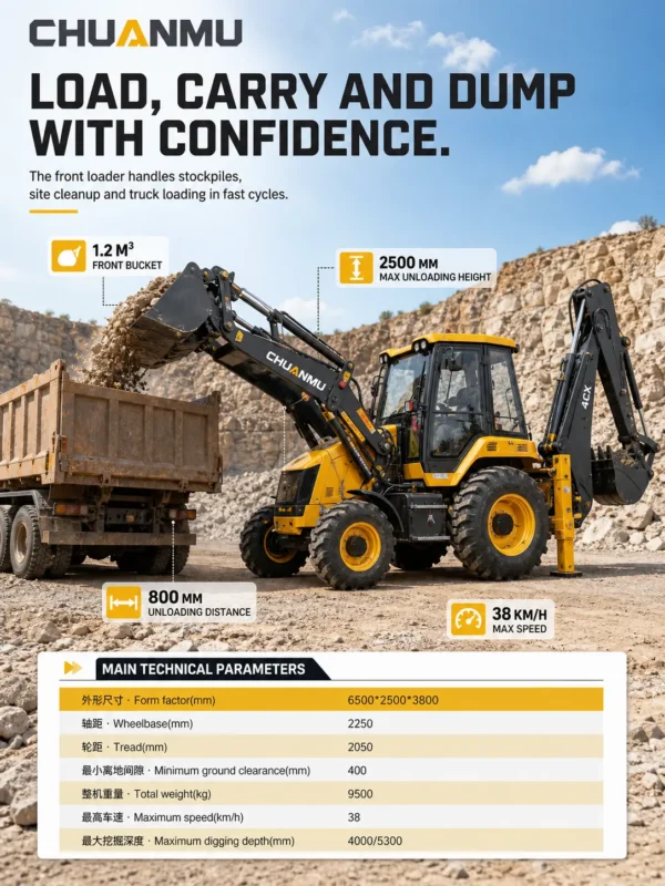 04-chuanmu-4cx-backhoe-loader-front-loader-capacity 4CXChuanmu brand new backhoe loader