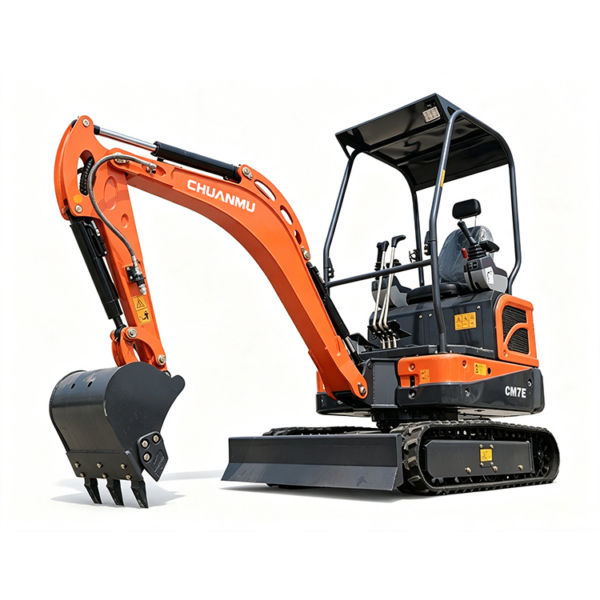04-chuanmu-cm17e-mini-excavator-studio-white Small 3-10 ton mini excavators for gardens and landscaping