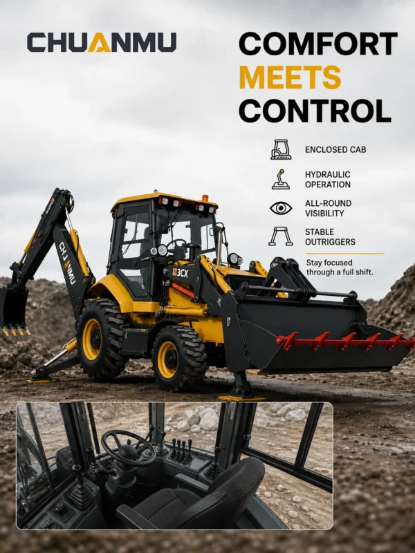05-chuanmu-3cx-backhoe-loader-comfortable-controls 3CX Chuanmu brand new backhoe loade