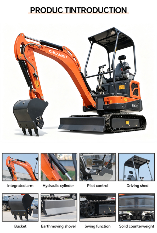 06-chuanmu-cm17e-mini-excavator-key-features Small 3-10 ton mini excavators for gardens and landscaping